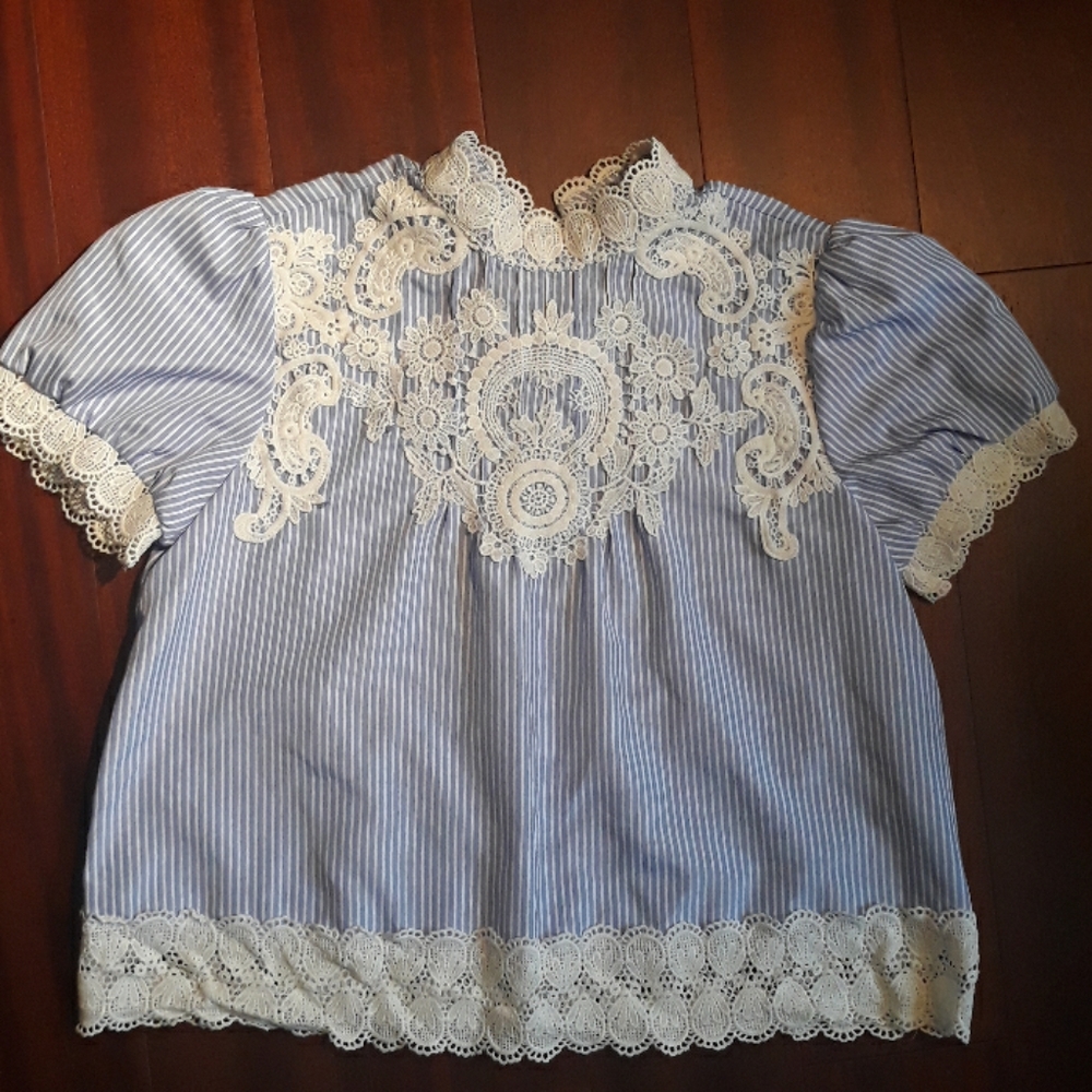 Blue and white striped shirt